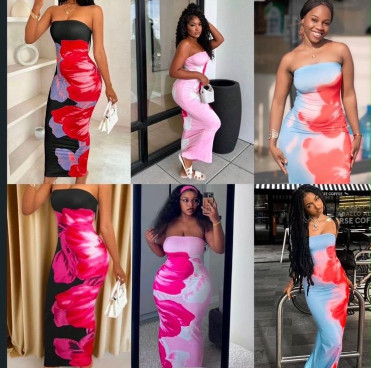 Floral Tube Dress in several floral prints